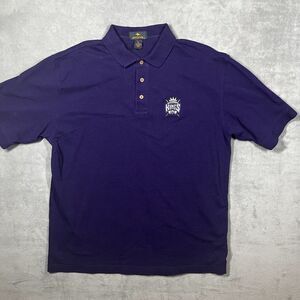 Antigua Polo Shirt Mens XL Purple Cotton Embroidered Sacramento Kings Basketball